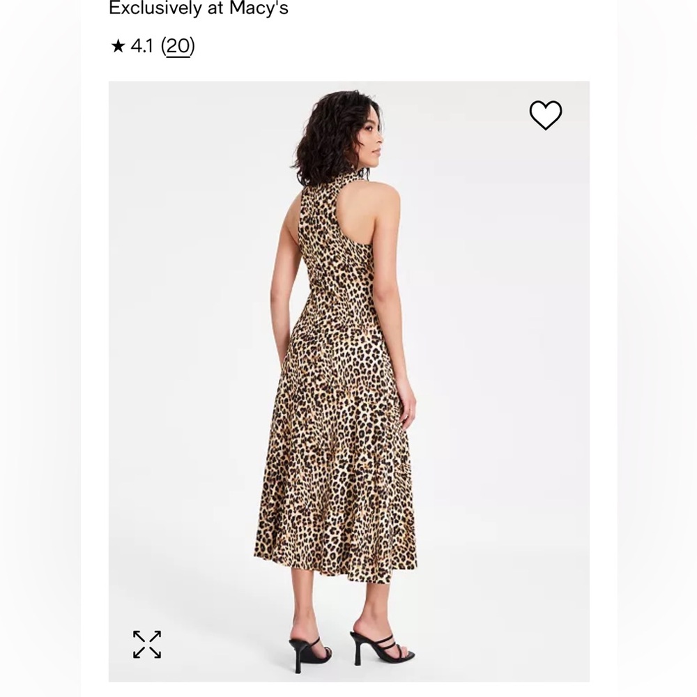 Bar III Leopard Print Sleeveless Midi Dress